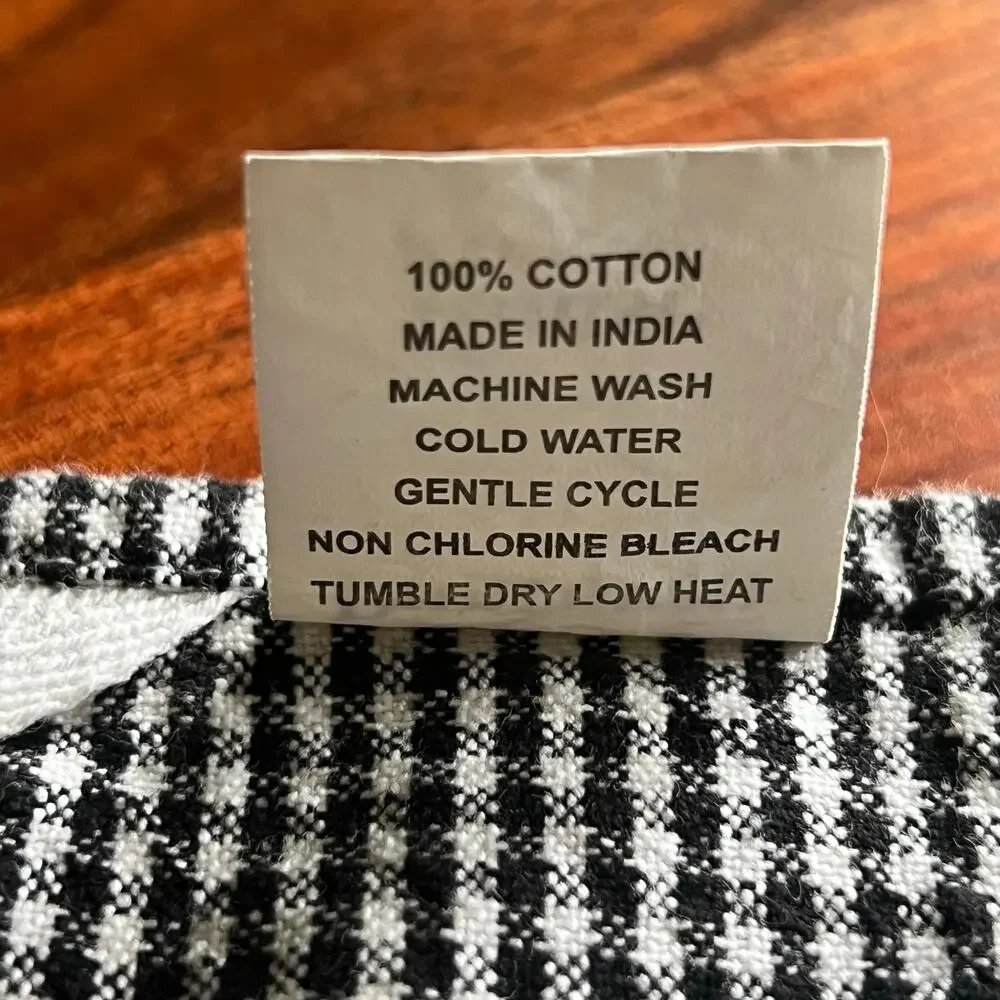 Route 66 Applique Cotton Tea Towel Gingham Farmhouse Decor Framable Art Gift